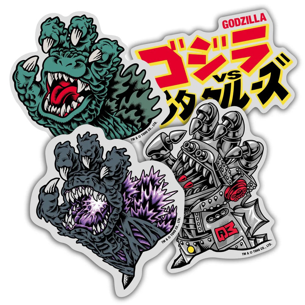 Santa Cruz x Godzilla Sticker Pack (4 pack)